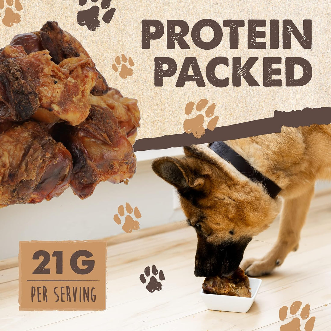 Mighty Paw Naturals Dog Bones - Cow Knee Caps & Knuckle Bones for Dogs