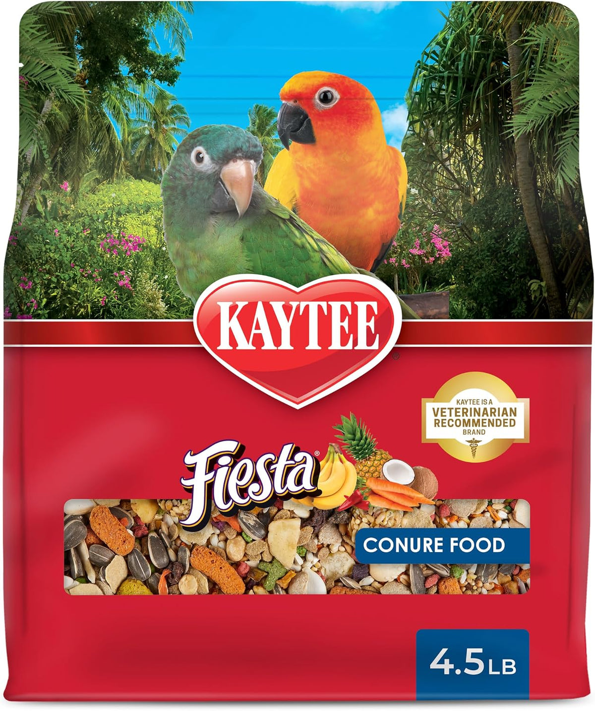 Kaytee Fiesta Conure Food, Nutritious and Fun Blend, Supports Skin