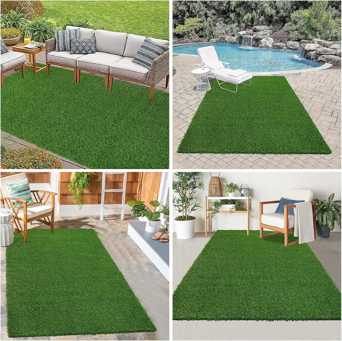 Bsmathom Artificial Grass Rug Indoor Outdoor Rug