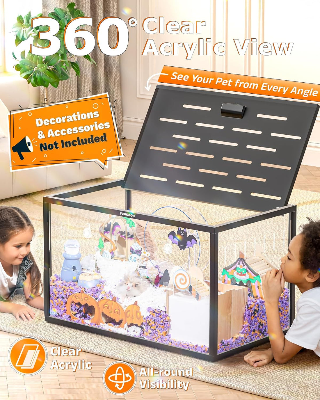Large Metal Hamster Cage 30", Chewproof Hamster Enclosure