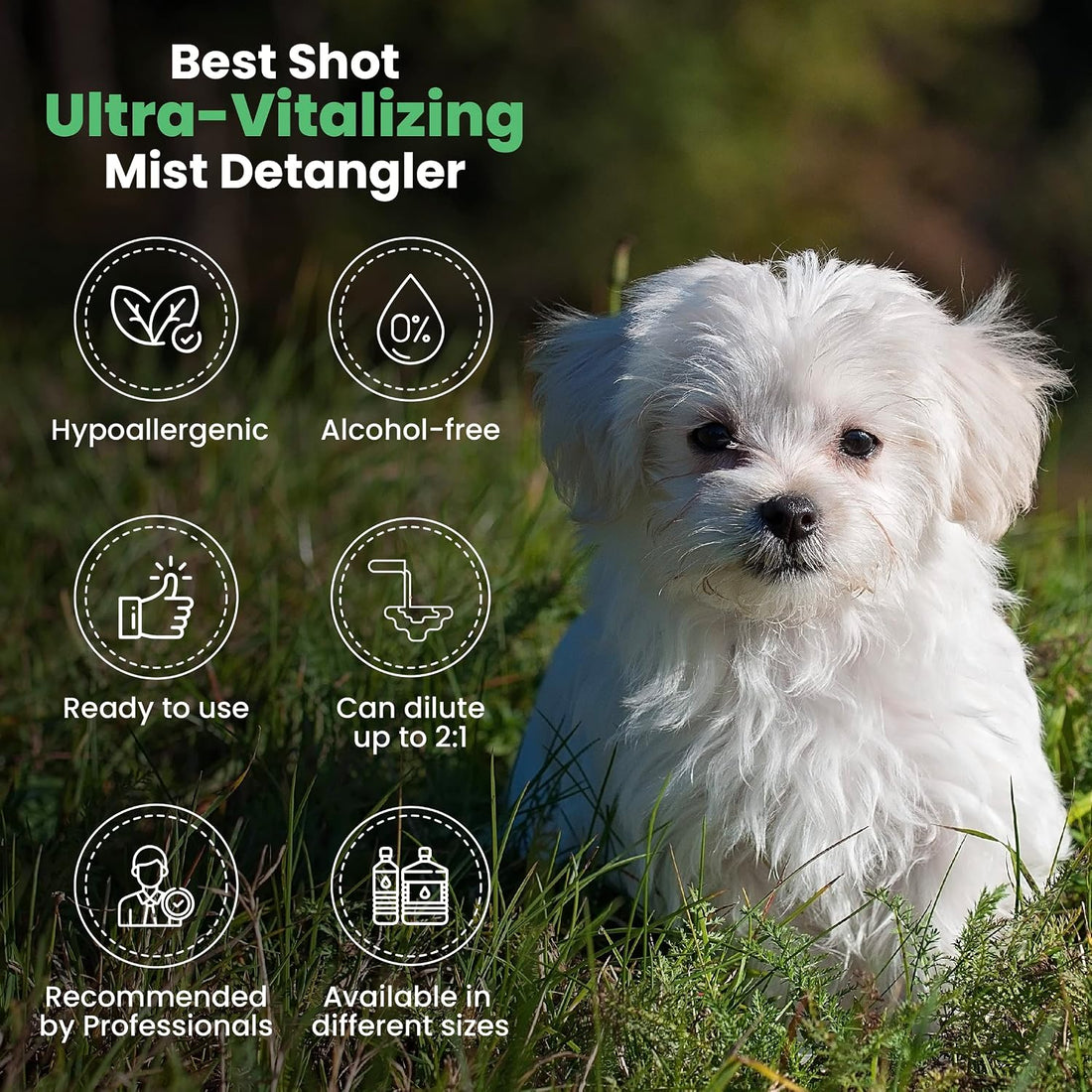 Best Shot Ultra-Vitalizing Mist Detangler and Conditioner with Pet
