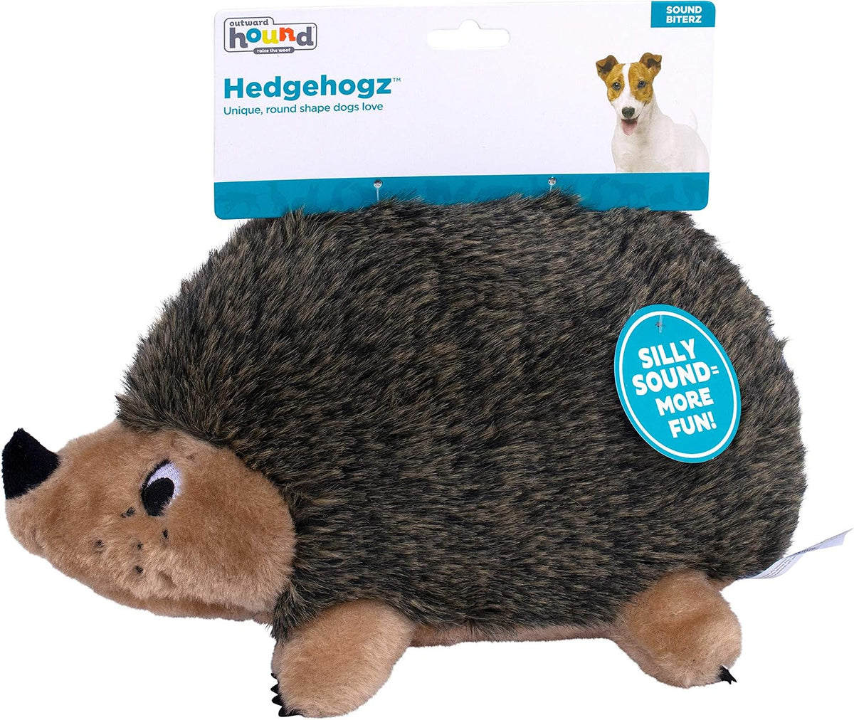 Outward Hound Hedgehogz Plush Dog Toy, Squeaks & Grunts, Large