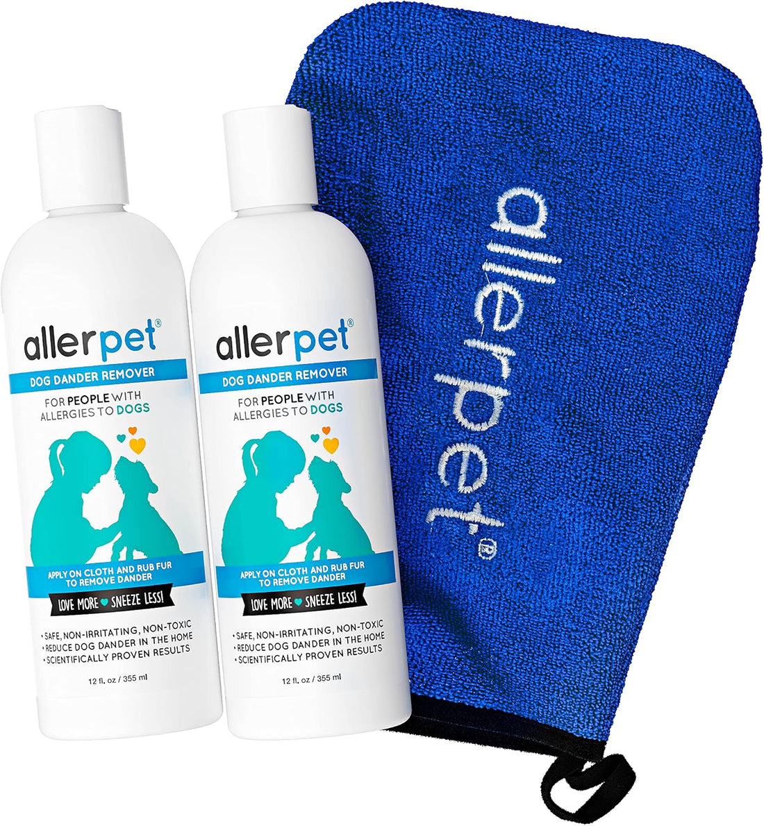 Allerpet Dog Dander Remover w/Free Mitt & Sprayer, Dry Skin Relief