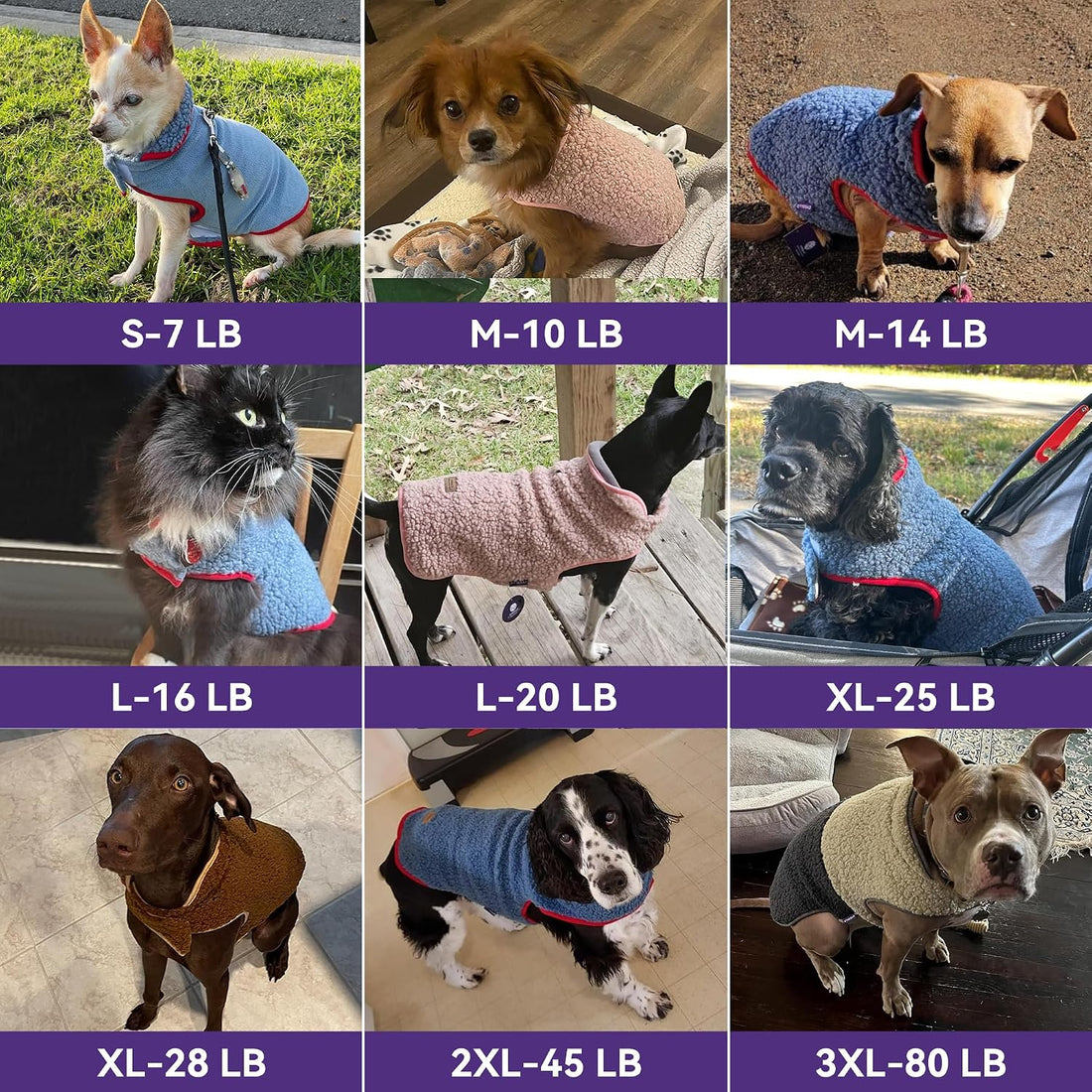 cyeollo Sherpa Dog Coat Reversible Dog Jackets for Small Dogs, Pink, S