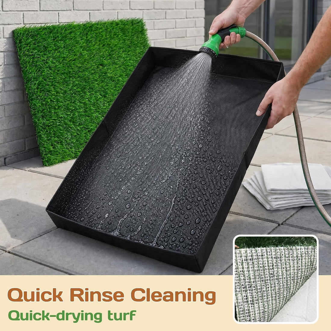 Dog Grass Pad with Tray 32"x22" Dog Potty Grass with 8pc Pee Pads