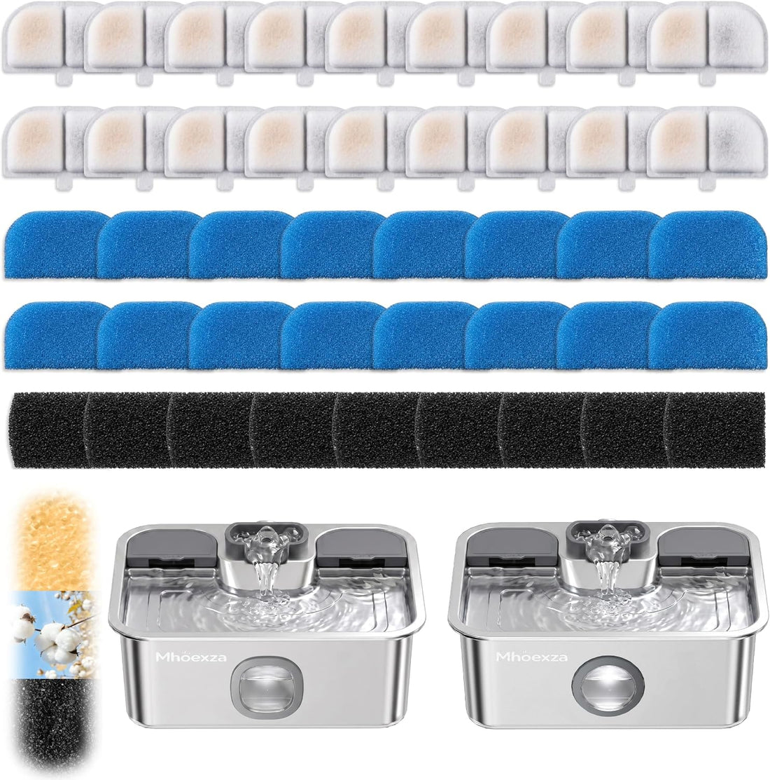 9 Pack Dog Water Fountain Filters Replacement Set