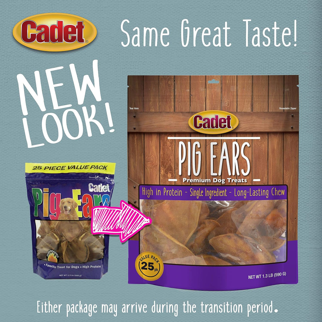 Cadet Natural Pig Ears for Dogs (25 Count)