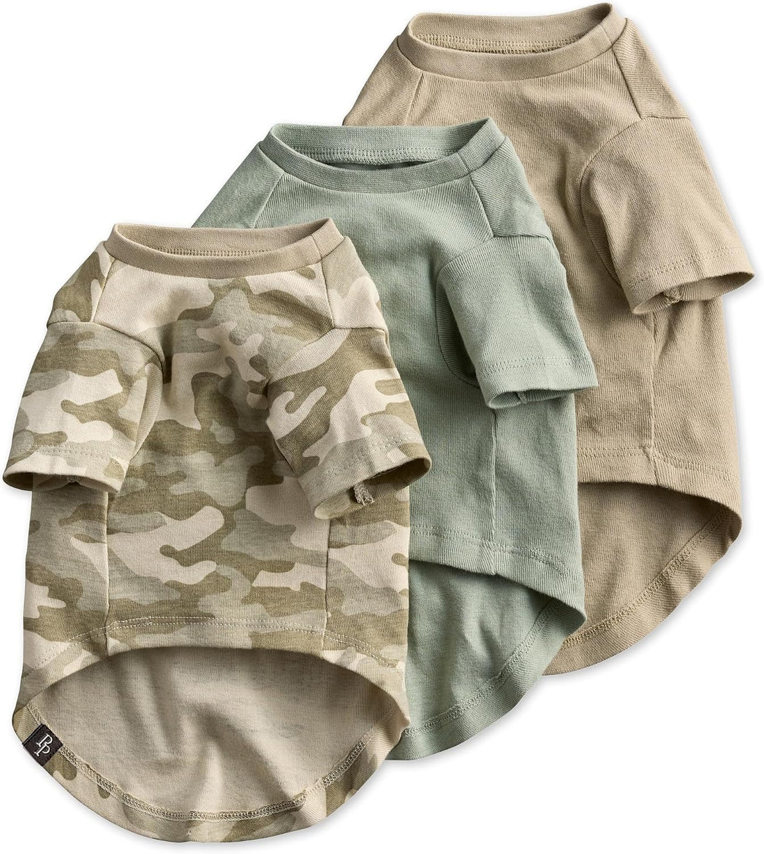 Pet Passion Toby II Dog T-Shirt, 3 Pack, Sage Camo, Small