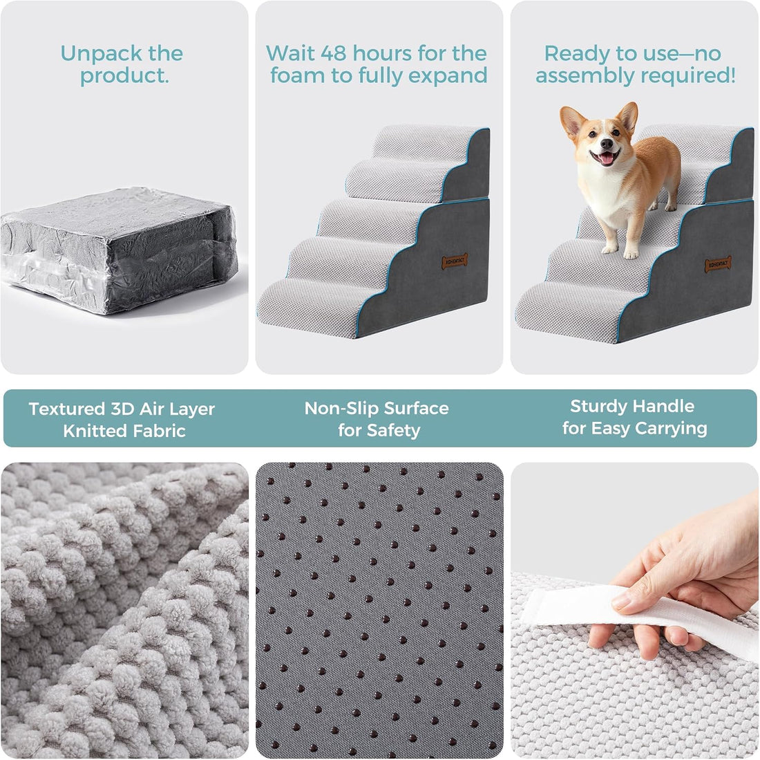 Dog Stairs, Steps and Ramp for High Bed & Sofa