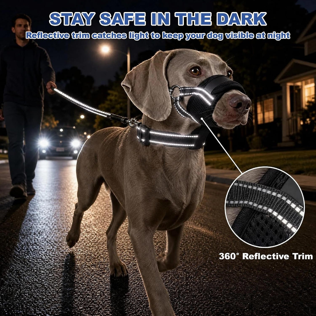Dog Muzzle Escape-Proof 3-in-1 Set with Collar & Anti-Escape Ring