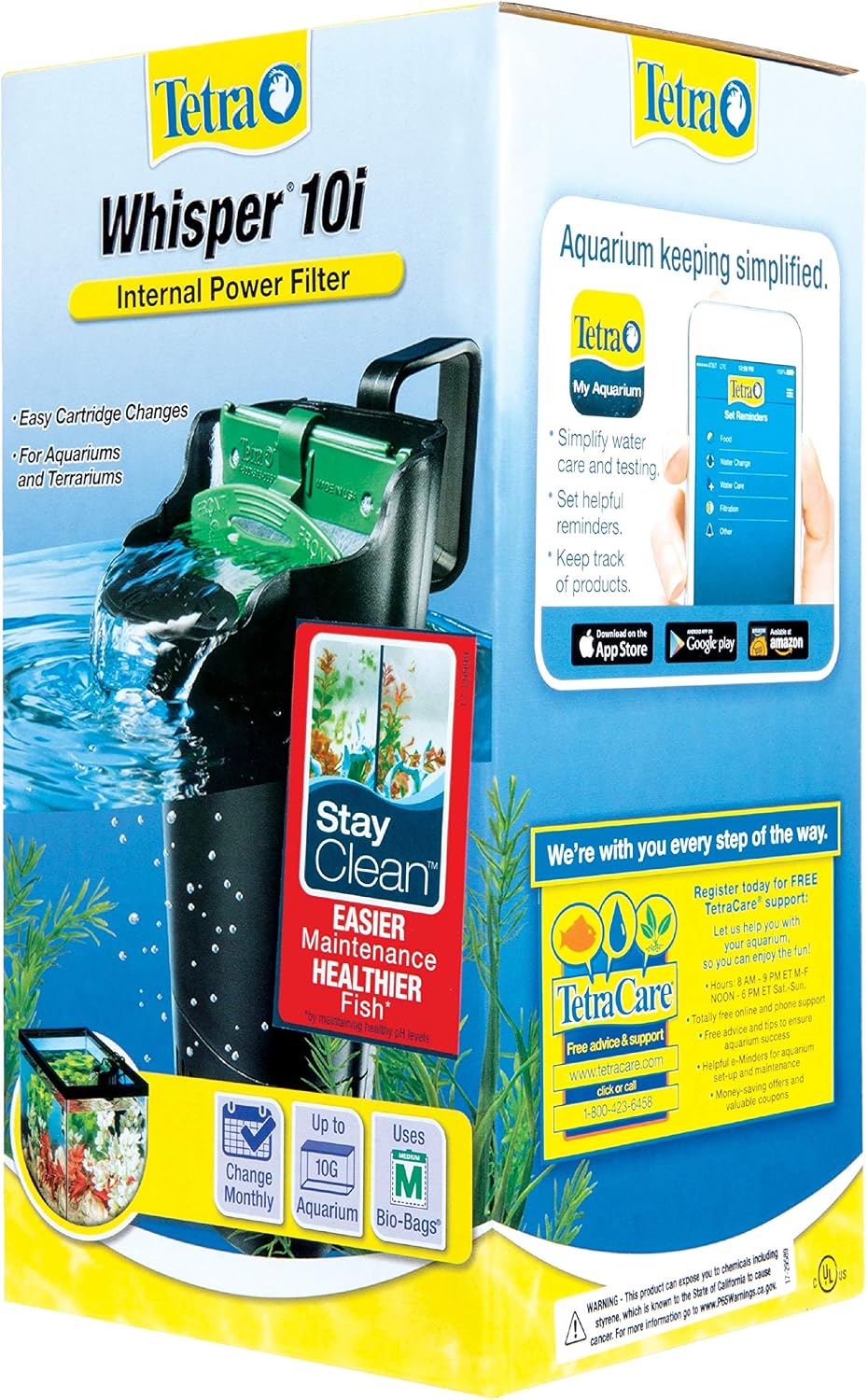 Tetra Whisper 85 GPH Internal Power Filter For Aquariums