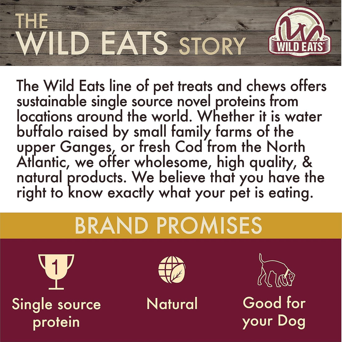 Wild Eats Water Buffalo Ear Dog Chews, 20 Count
