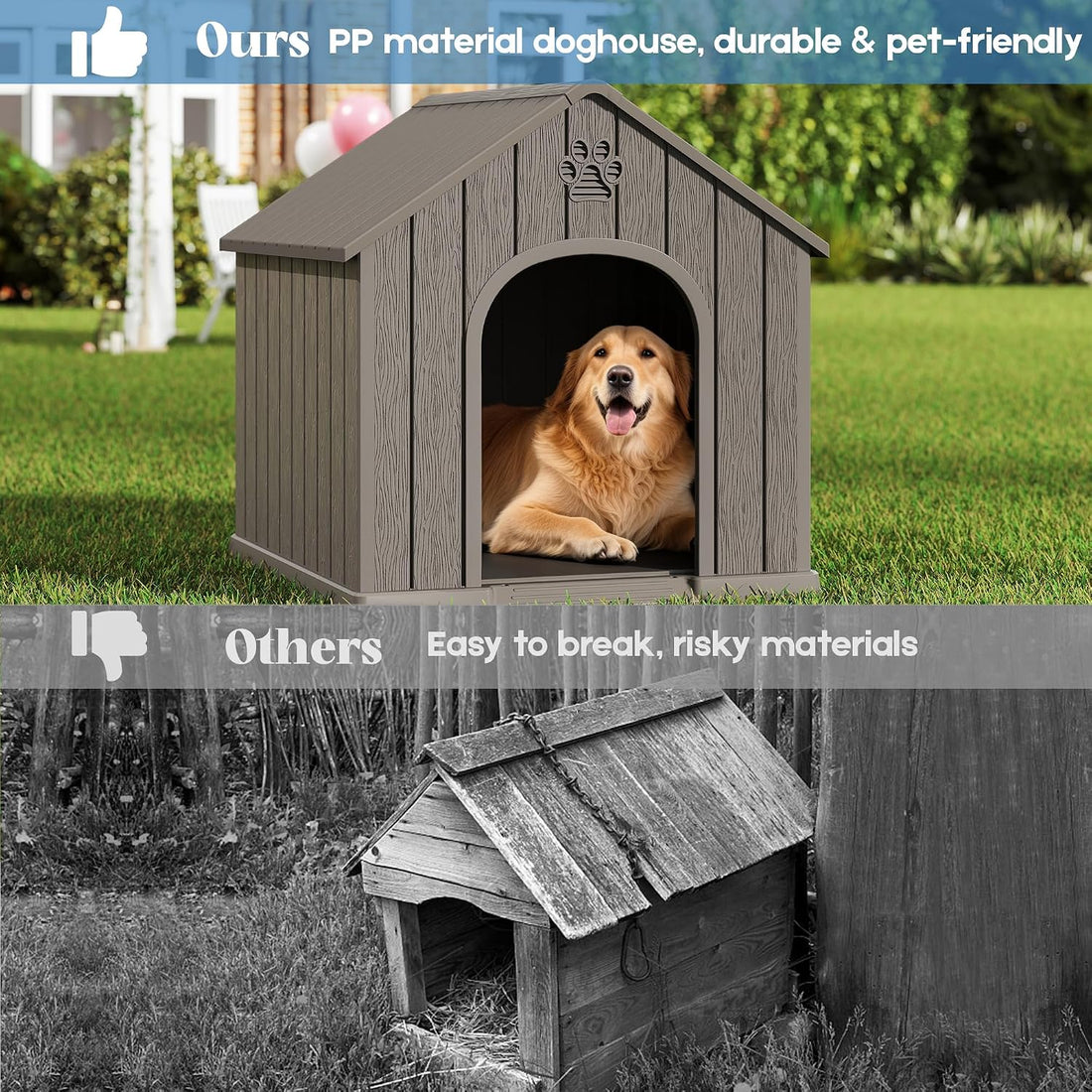 Fancyango Medium Large Dog House Outdoor Indoor