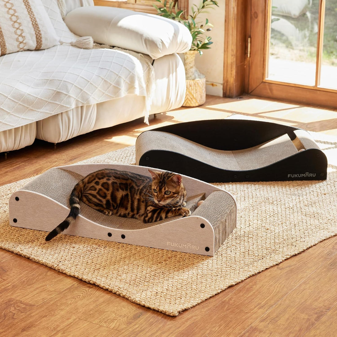 FUKUMARU Cardboard Cat Scratcher Bed