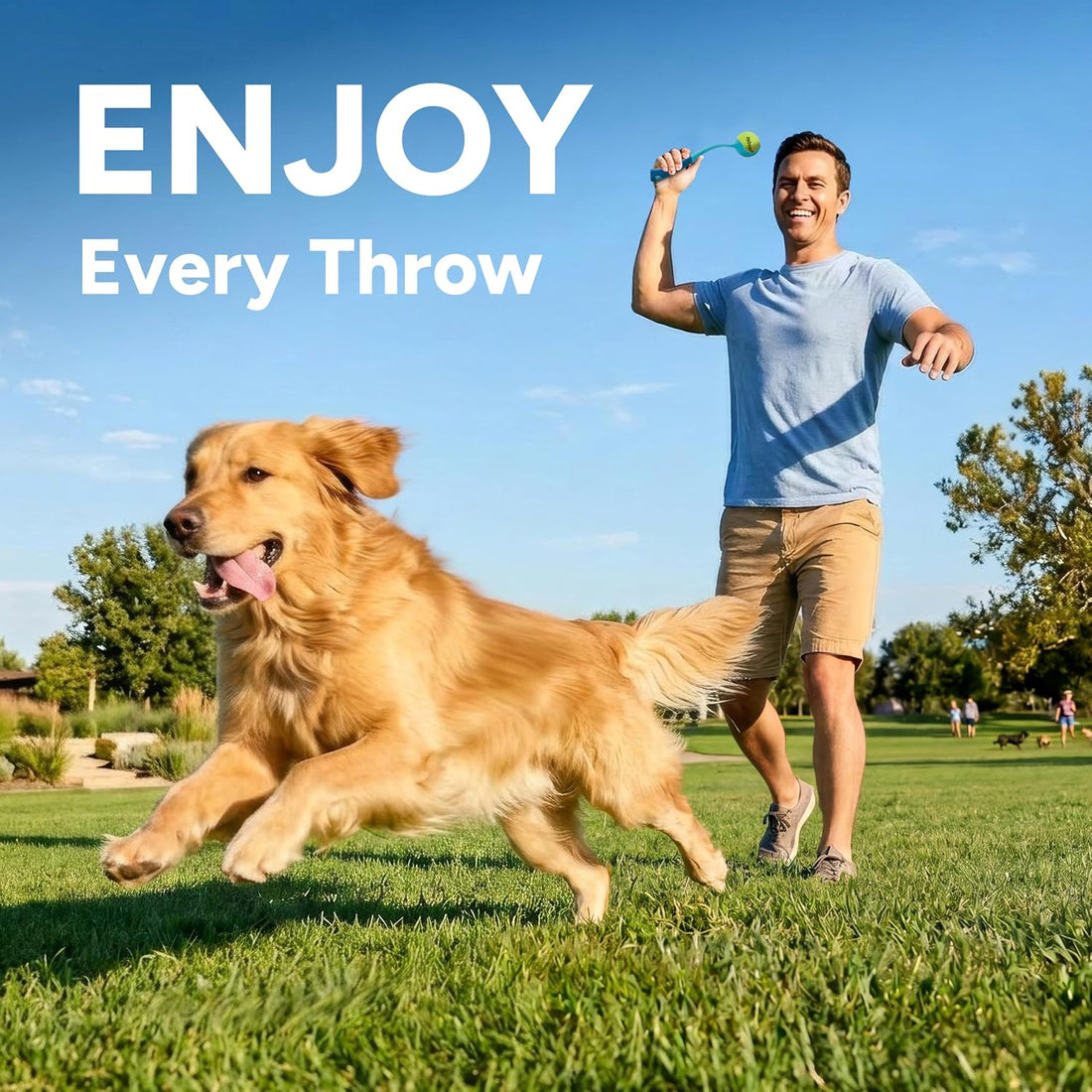 GoSports Pets 12 Inch Dog Ball Launcher with 2.5" Squeaky Tennis Ball