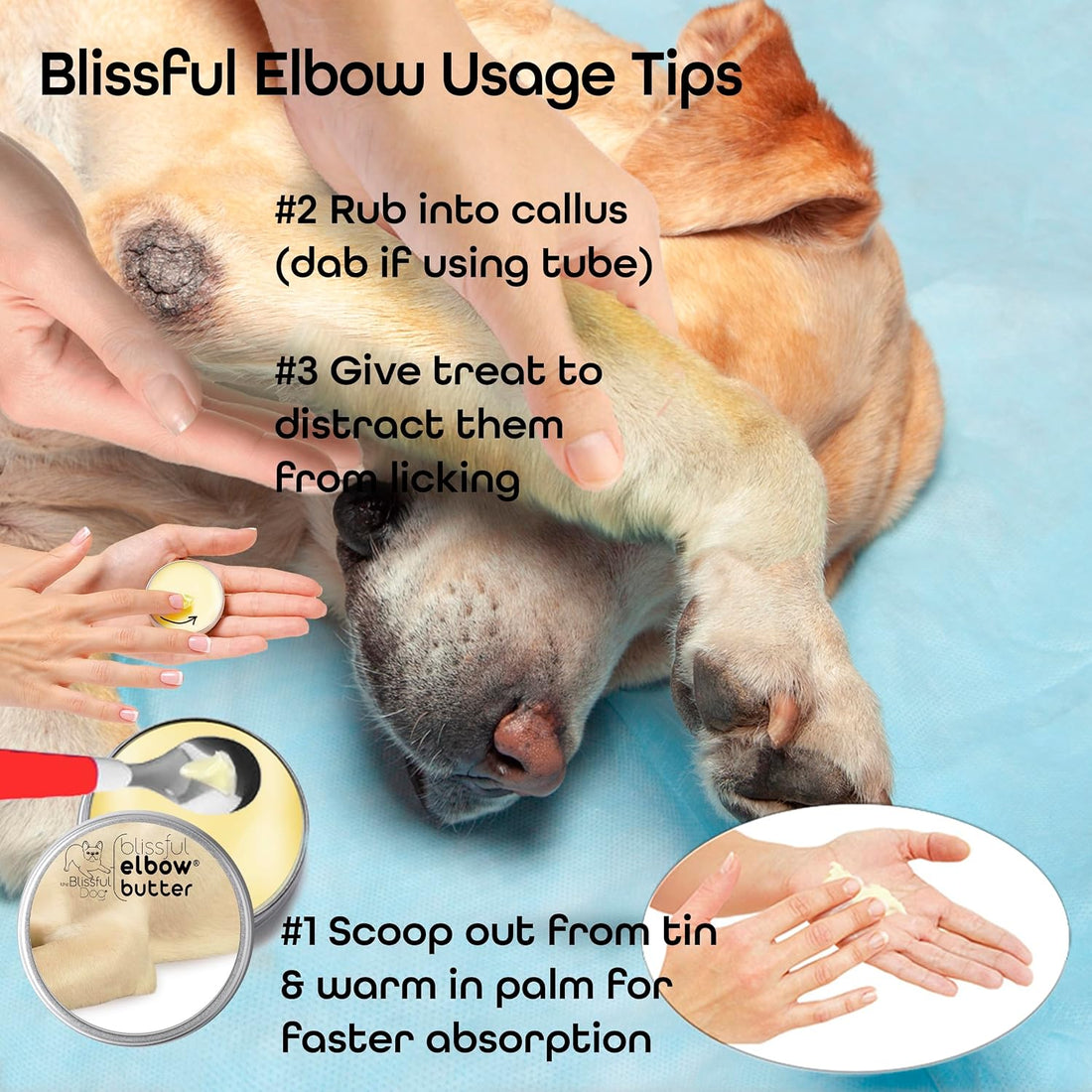 The Blissful Dog Elbow Butter for Dry, Cracked Calluses