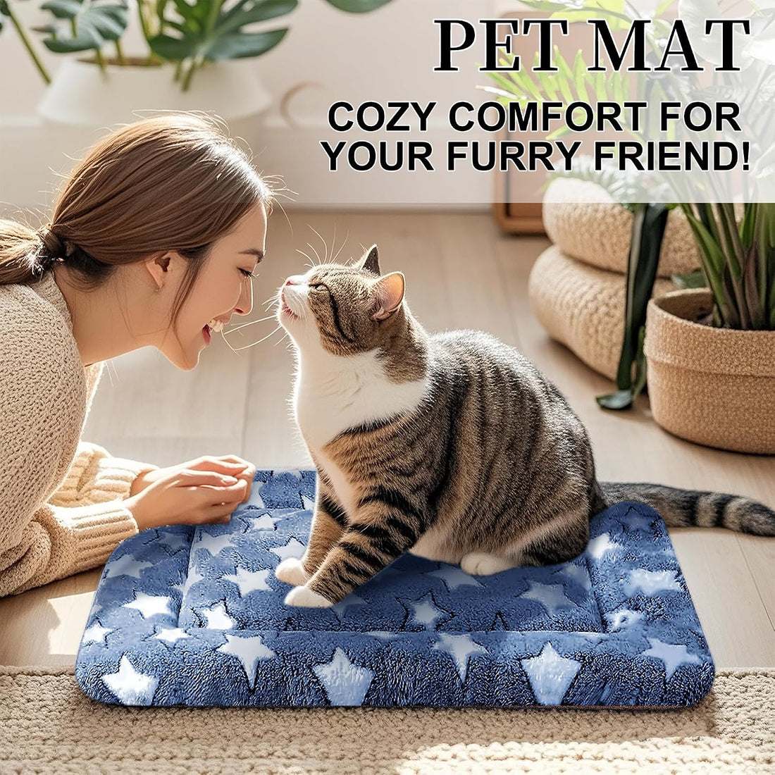 Fogkiss Dog Bed Mat, Reversible Crate Pad & Cute Dog Bed