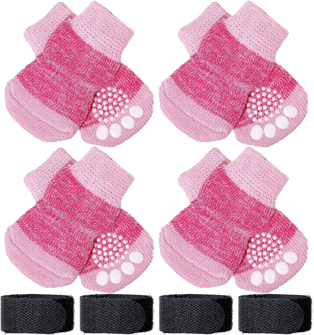 Frienda 8 Pcs Anti-Slip Dog Socks for Small Dogs and Cats