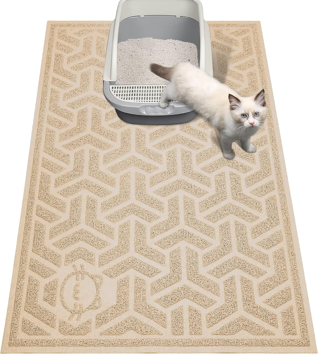 UPSKY Waterproof Cat Litter Mat Large 35" x 24" Soft on Kitty Paws