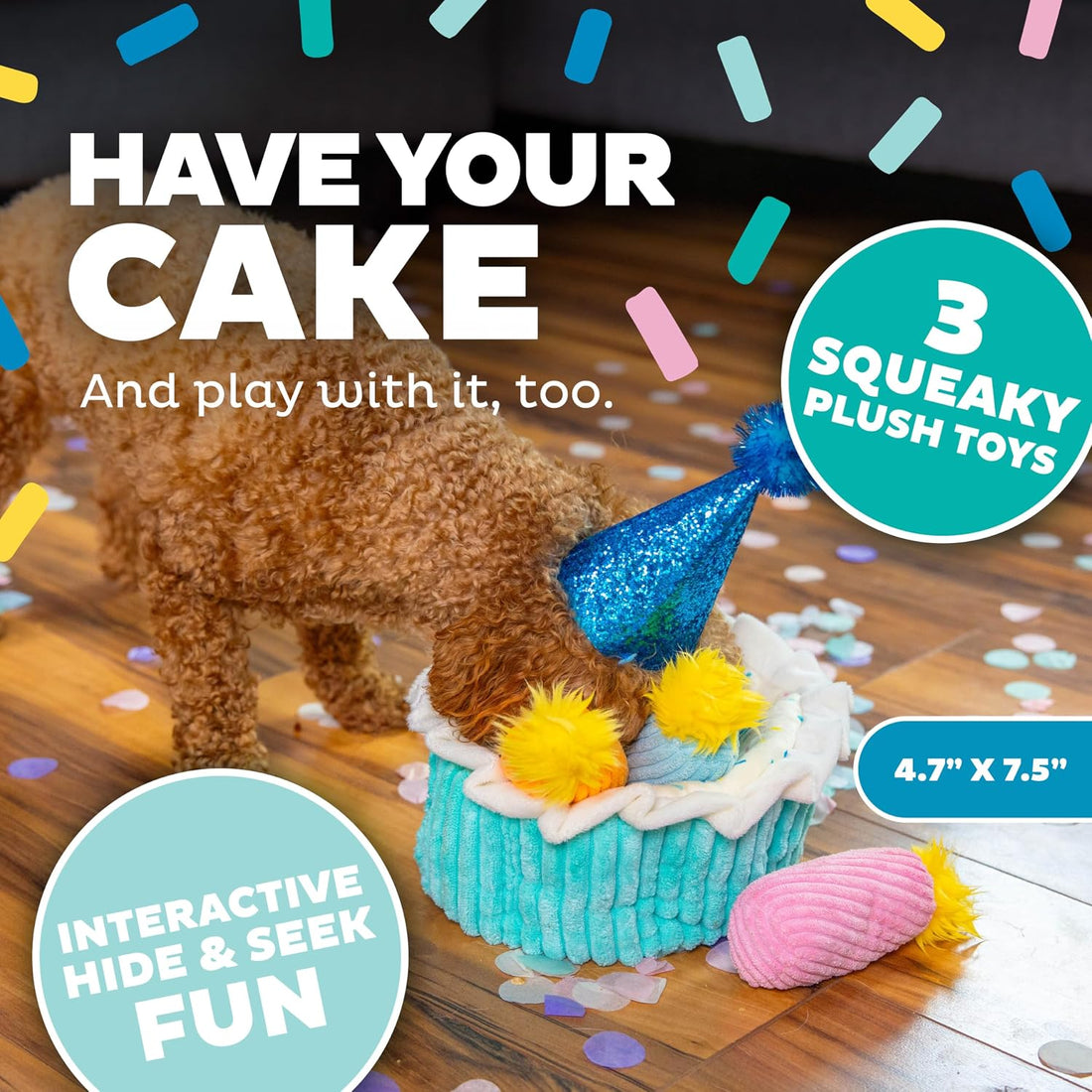 Outward Hound Hide-A-Birthday-Cake Dog Toy