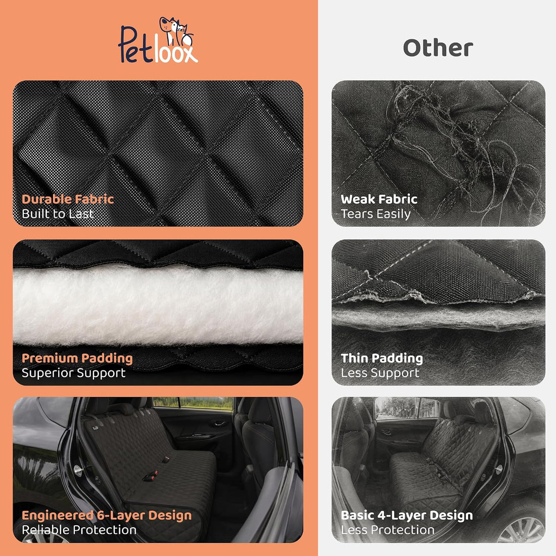 Bench Back Seat Cover for Dogs