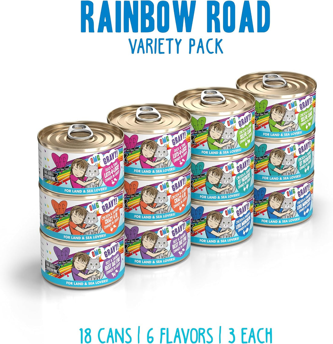 Weruva B.F.F. OMG - Best Feline Friend Oh My Gravy!, Variety Pack