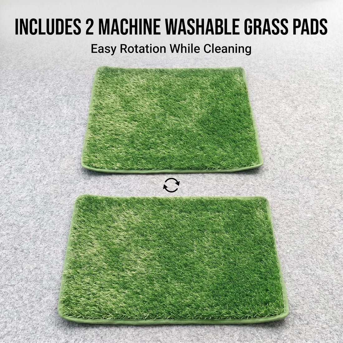 Dog Grass Pad with Tray, Utral Fast Drainage, 2 Washable Grass Pads