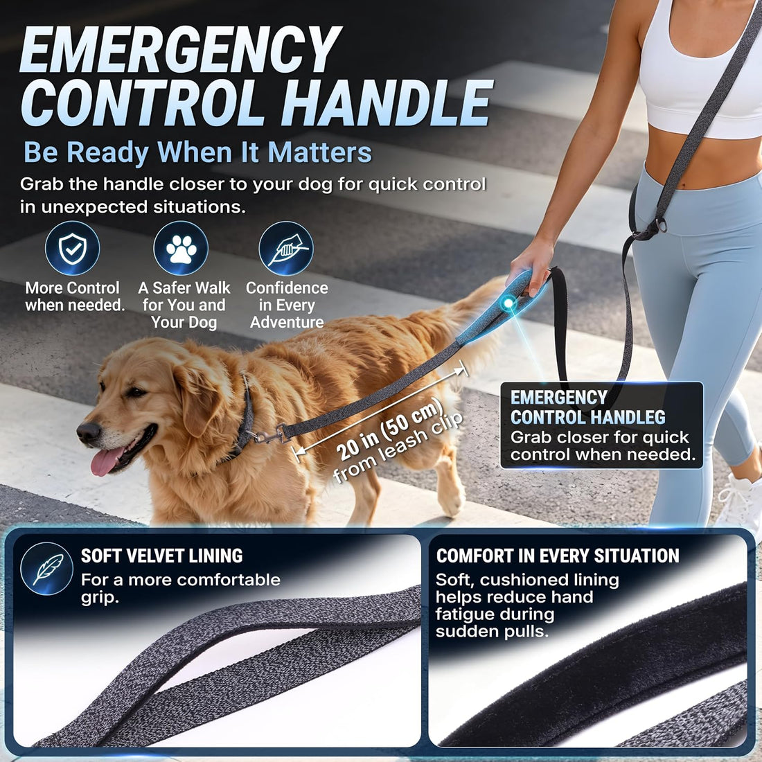 Hands Free Dog Leash,Galaxy Reflective Crossbody Leash