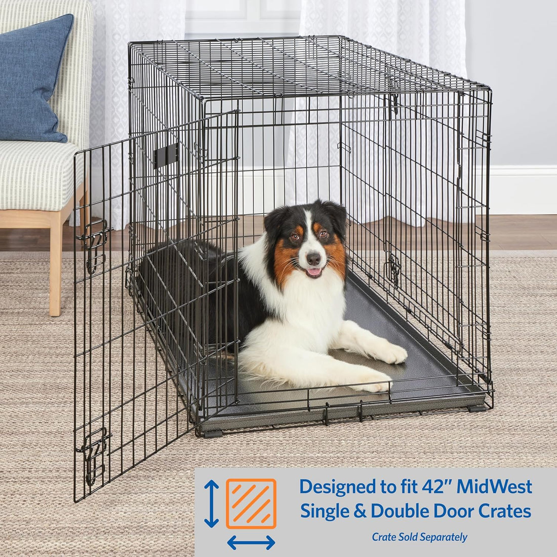 MidWest Homes for Pets Metal Dog Crate Replacement Pan; 42 inch