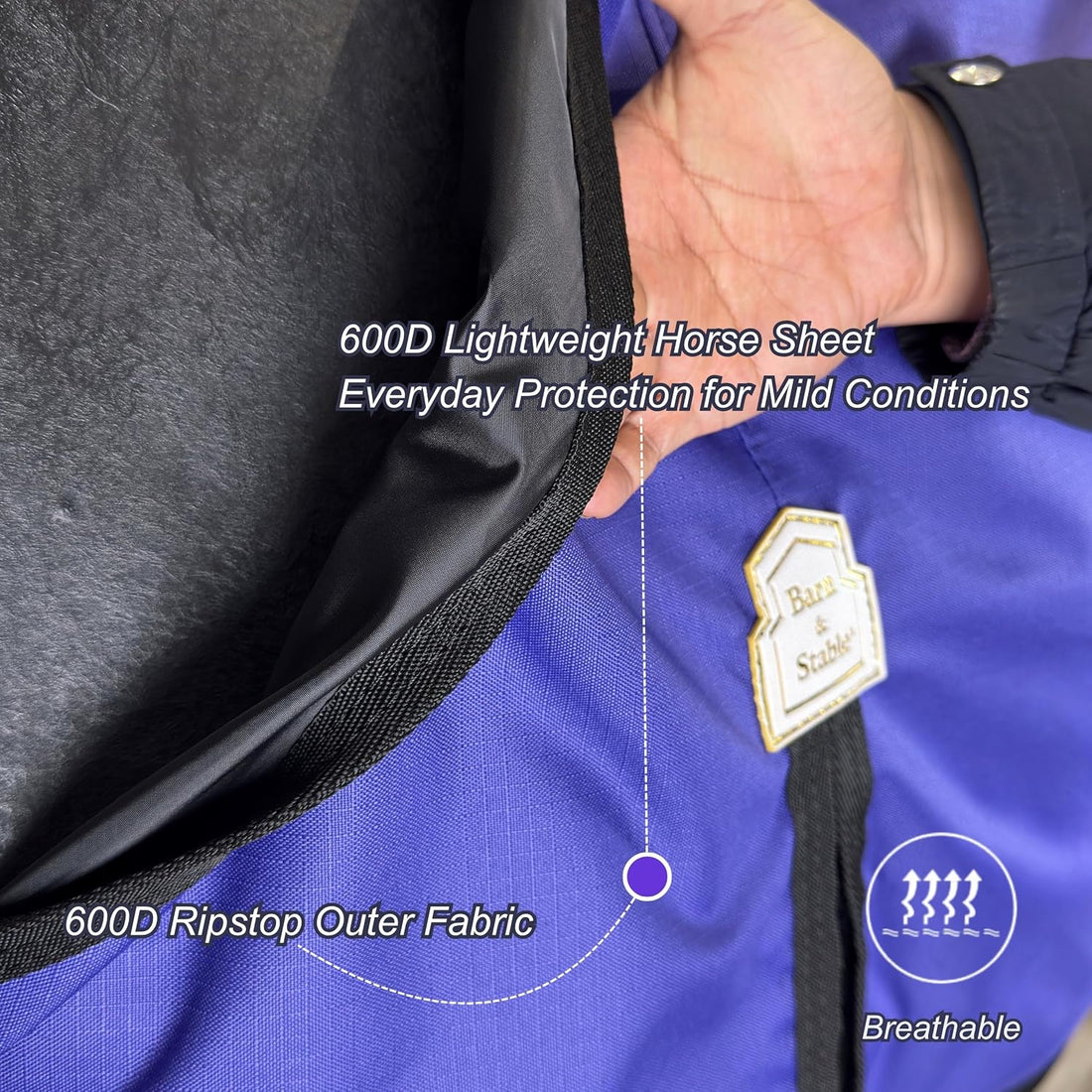 BARN & STABLE 600D Ripstop Lightweight Horse Turnout Sheet No