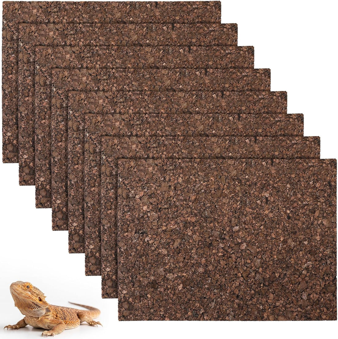 4 Pack Cork Terrarium Background, Natural Bark Climb Mat
