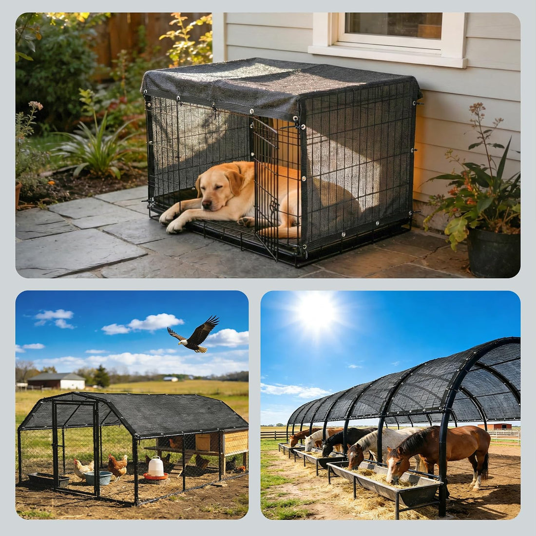 Royal Shade 4' x 5' Black Dog Kennel Shade Cover
