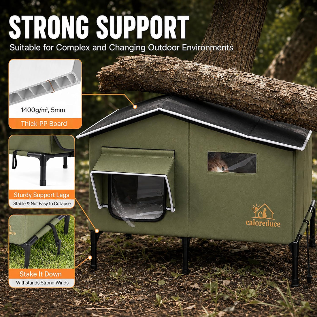 Heated Outdoor Cat House for Winter, Insulated Feral Cat Shelter