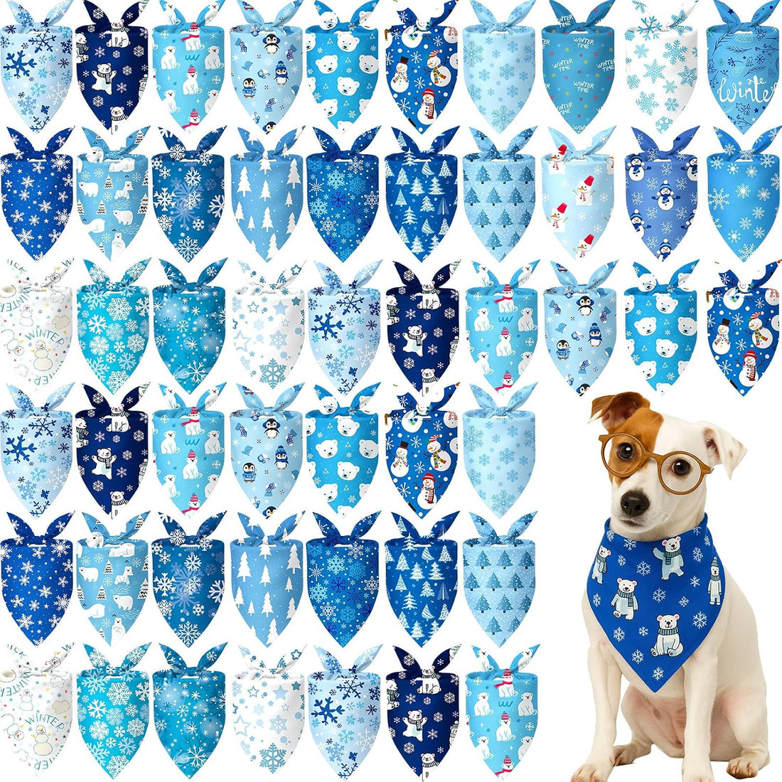 Preboun 50 Pcs Halloween Dog Bandanas Bulk