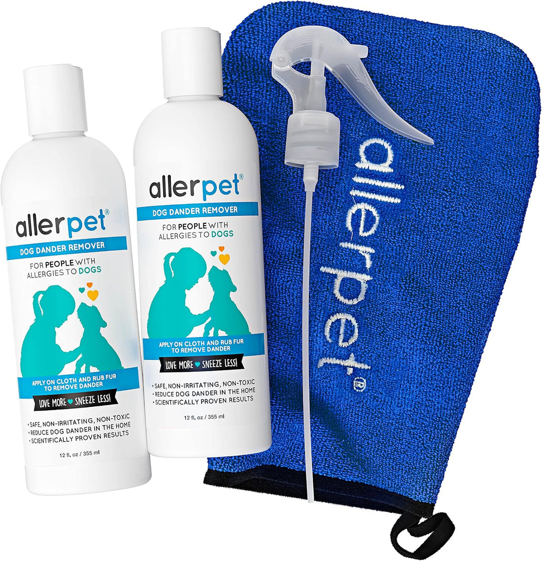 Allerpet Dog Dander Remover w/Free Mitt & Sprayer, Dry Skin Relief