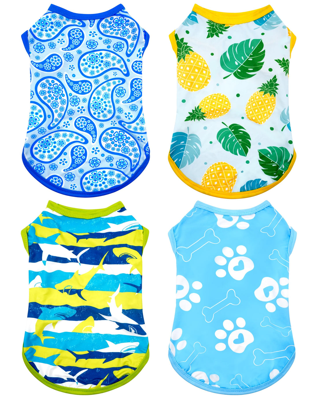 PET SHOW 4 Pack Summer Dog Shirts for Small Doggies Boy UPF 50+ UV