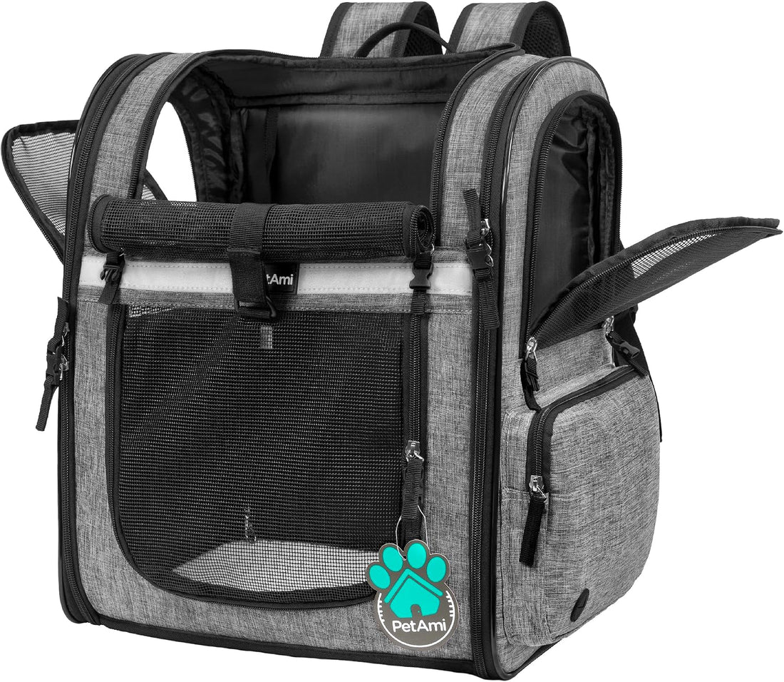 PetAmi Dog Backpack Carrier for Cats, 4-Way Entry Ventilated, 18 lbs