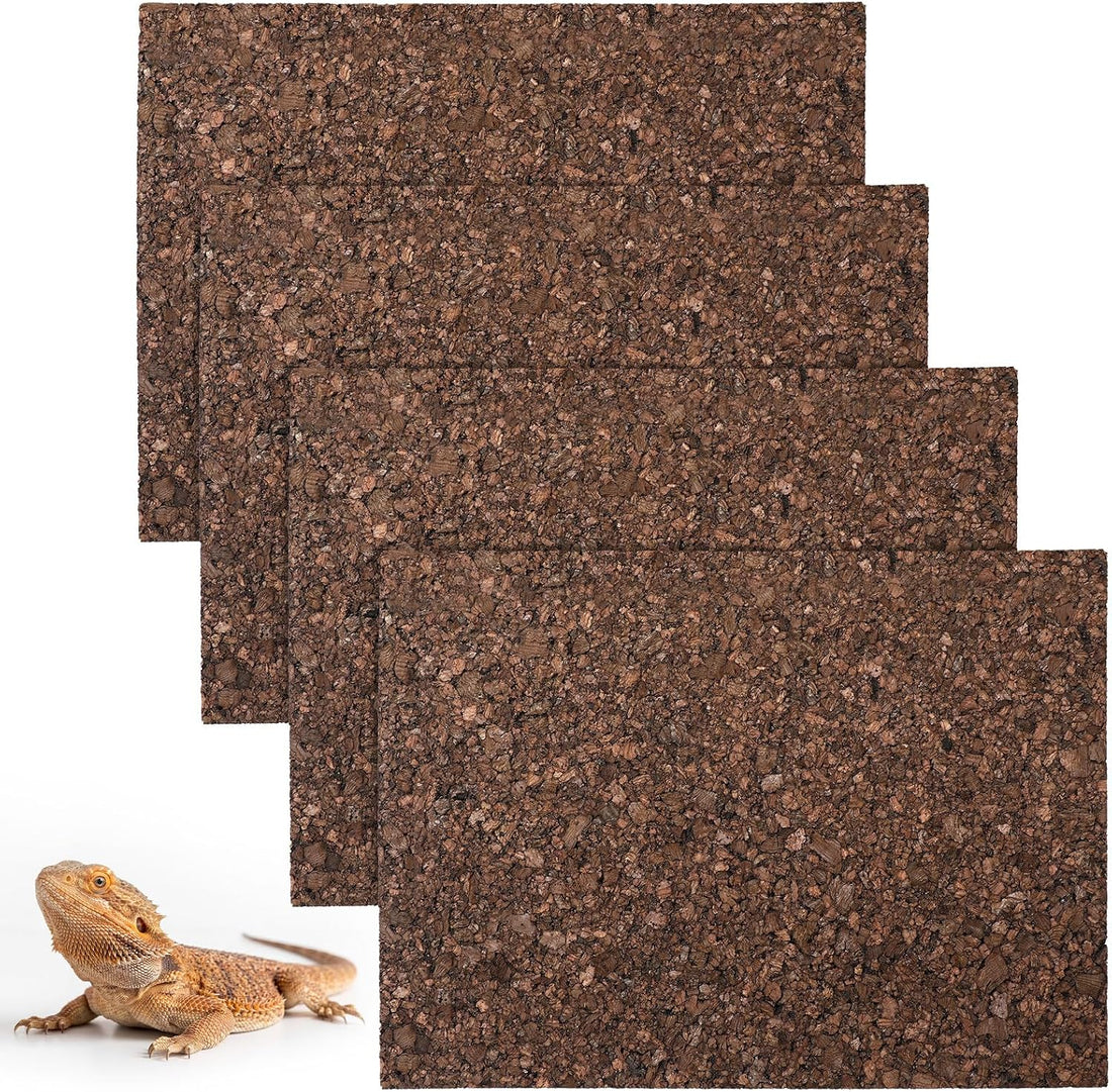 4 Pack Cork Terrarium Background, Natural Bark Climb Mat