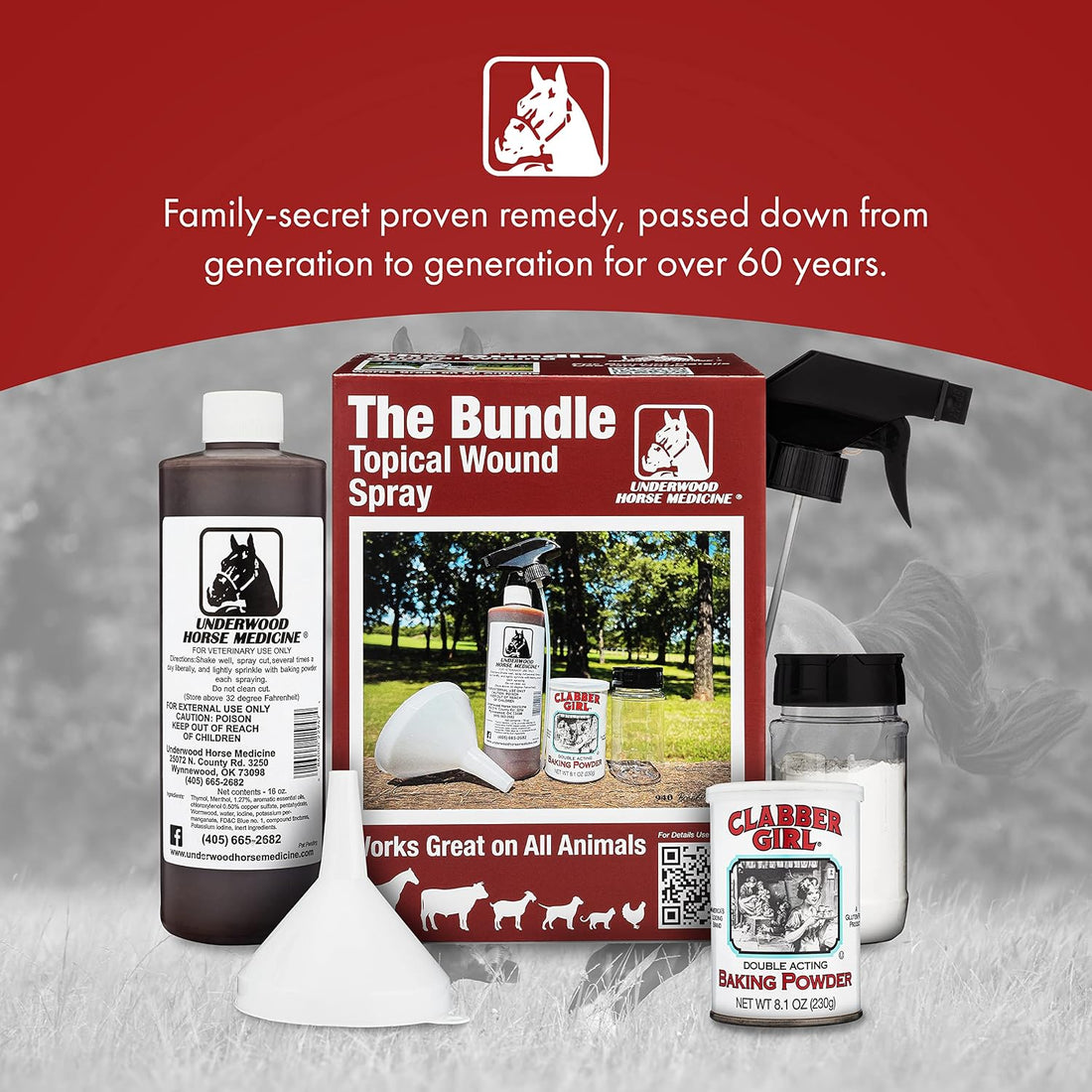 Topical Wound Spray Kit, 16 oz Refill with Trigger Sprayer & Shaker