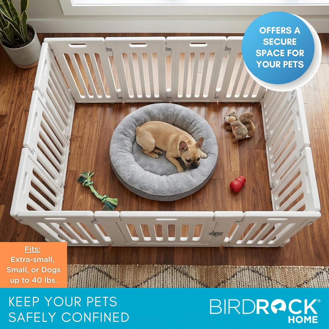 Internet’s Best Dog Playpen with Lockable Door, White, 190” x 25.6”