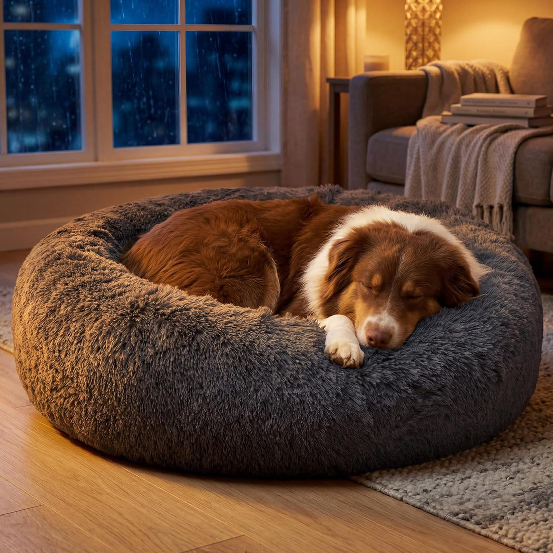 Bedsure SupportMax® Calming Dog Beds Large Sized Dog Washable Pet