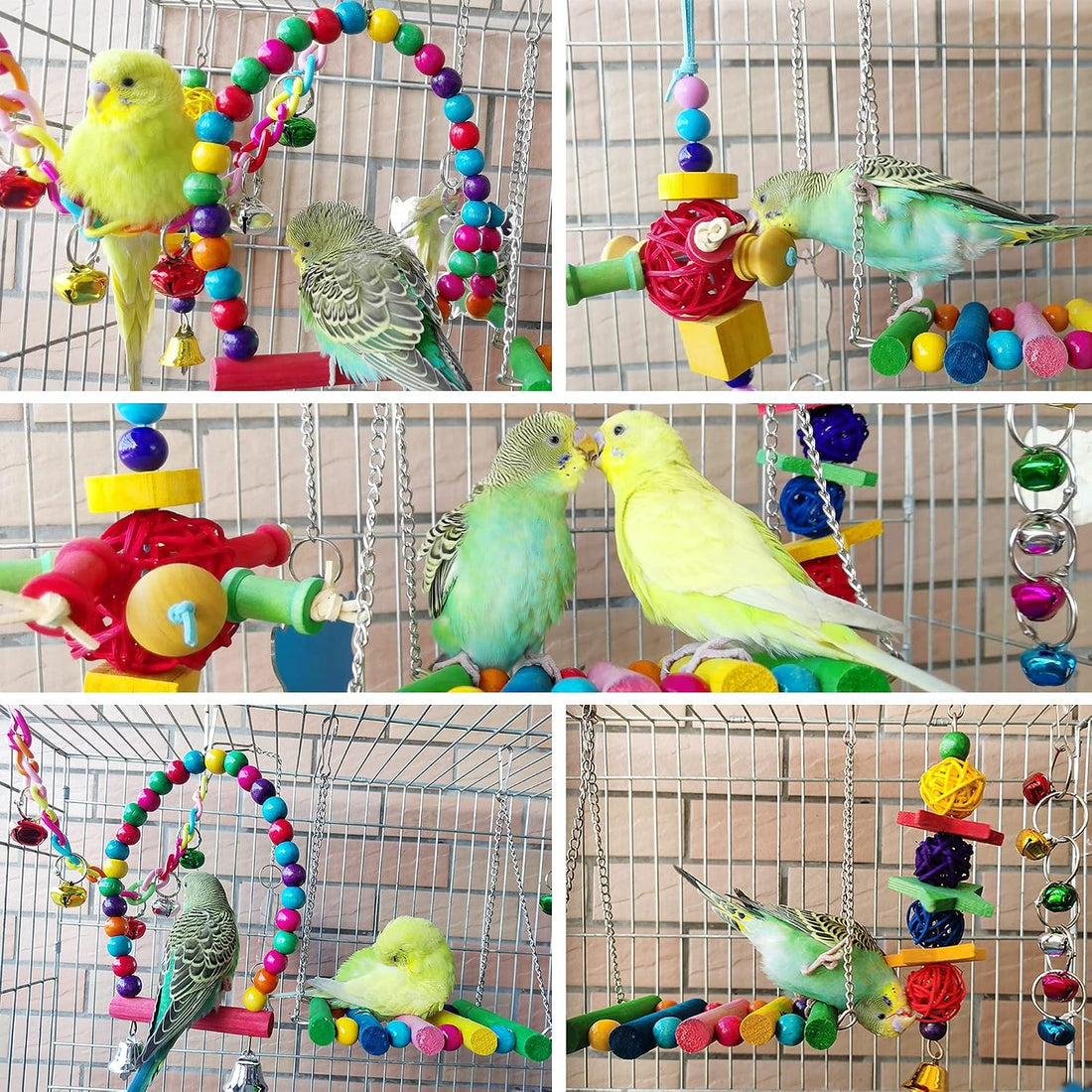 ESRISE 8 Pcs Parakeet Cockatiel Bird Toys