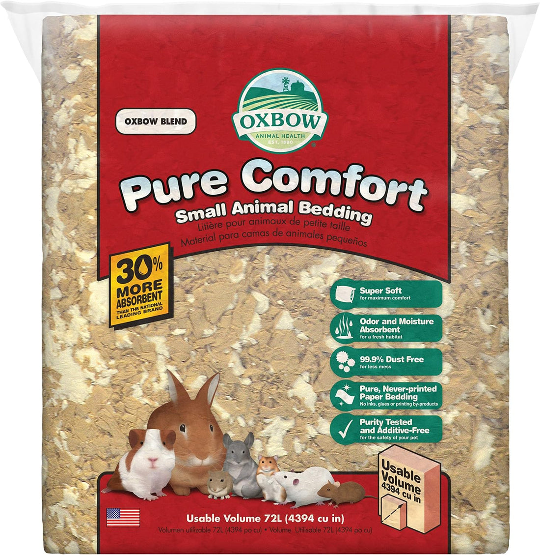 Oxbow Small Animal Bedding, Hamster, Guinea Pig, Rabbit, White, USA