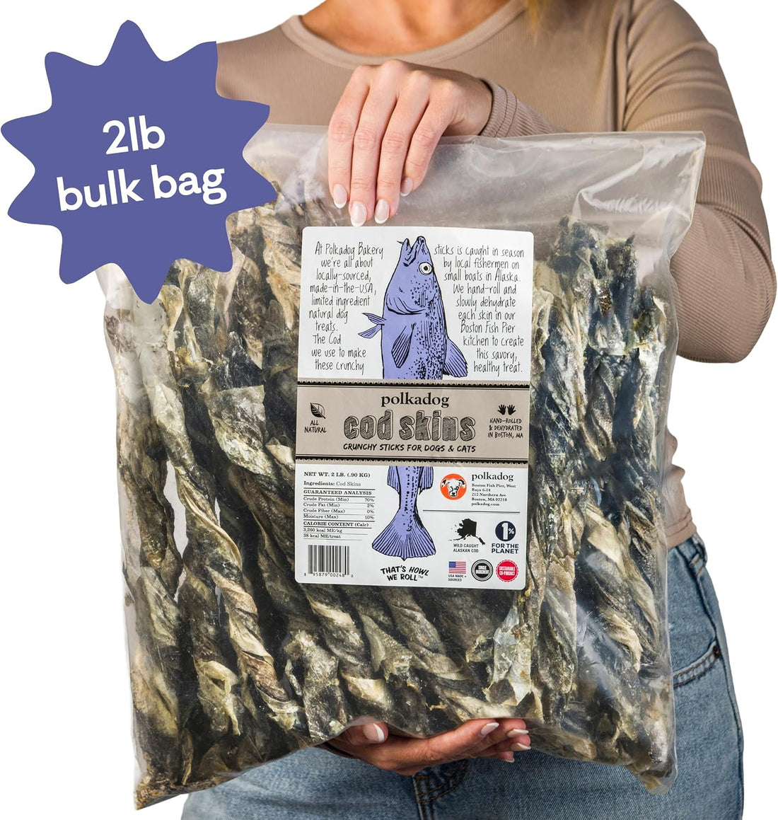 Polkadog Cod Skins for Dogs - Single Ingredient