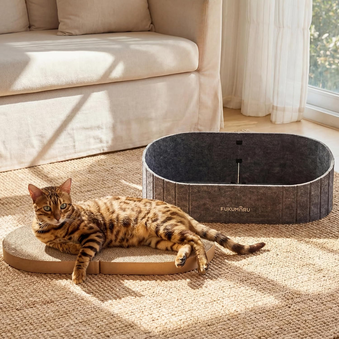 FUKUMARU 2 Packs Replacement Refills for 24 Inch Cat Scratcher Bed