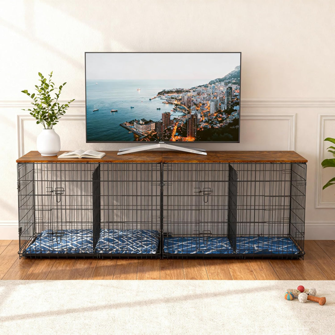 Piskyet Dog Crate Topper Wood Countertop