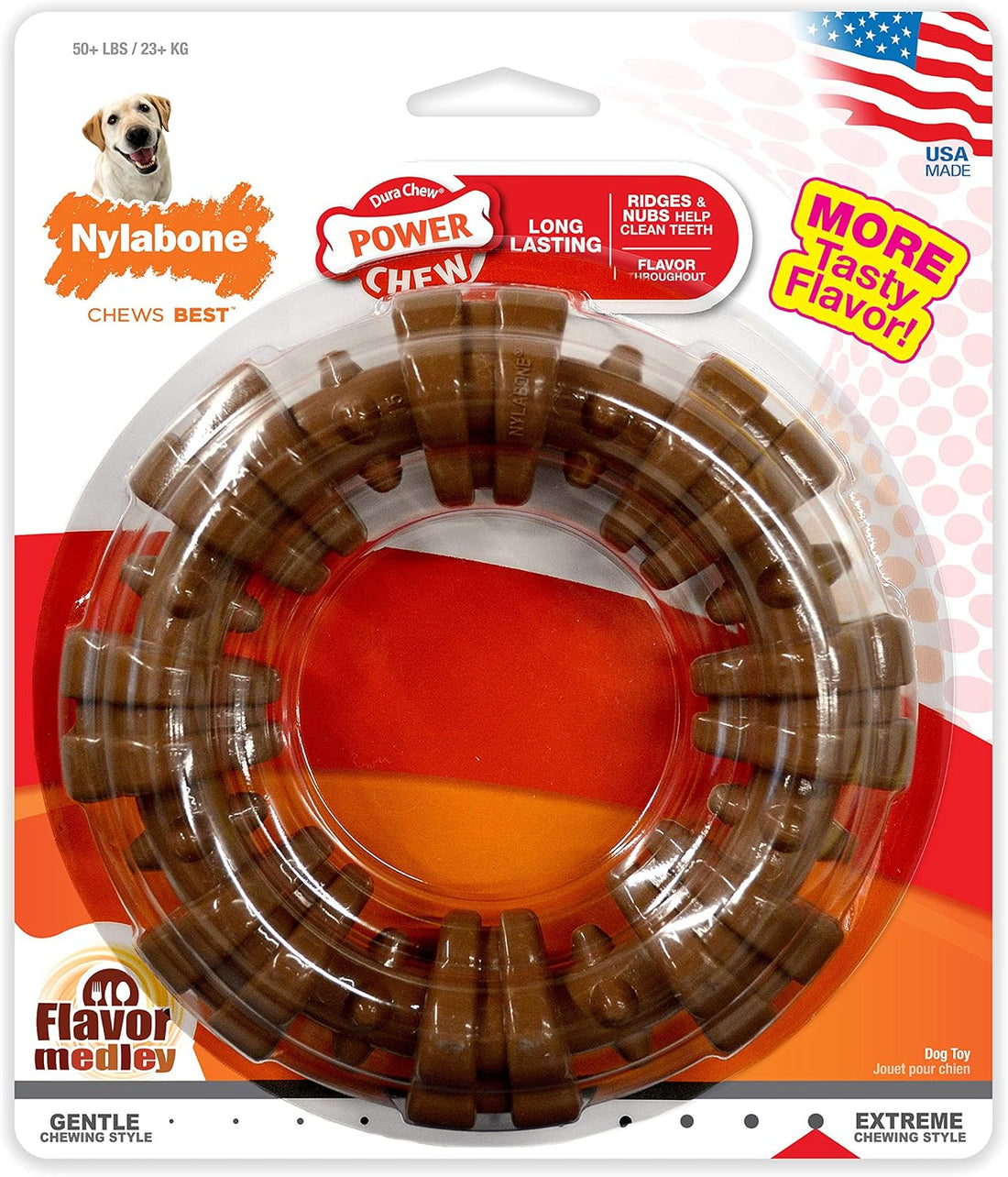 Nylabone Textured Ring Power Chew Toy for Large Dogs