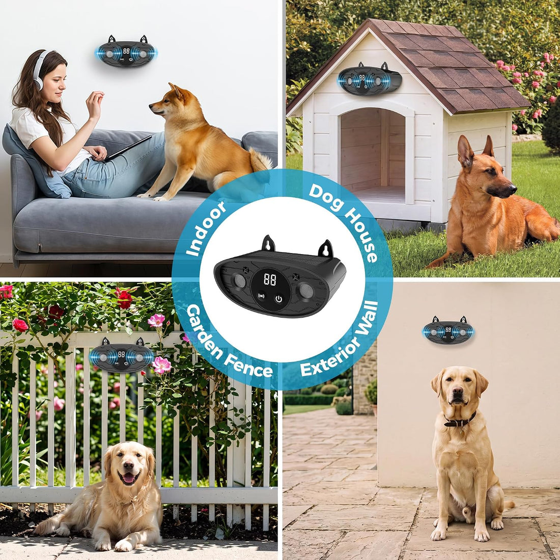 Solar Ultrasonic Bark Deterrent Device for Dogs