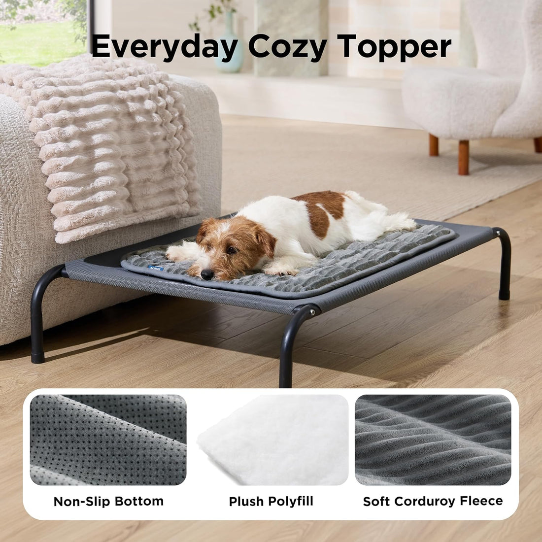 Bedsure ComfyFleece® Washable Dog Crate Pad,Soft Thin Medium Pet