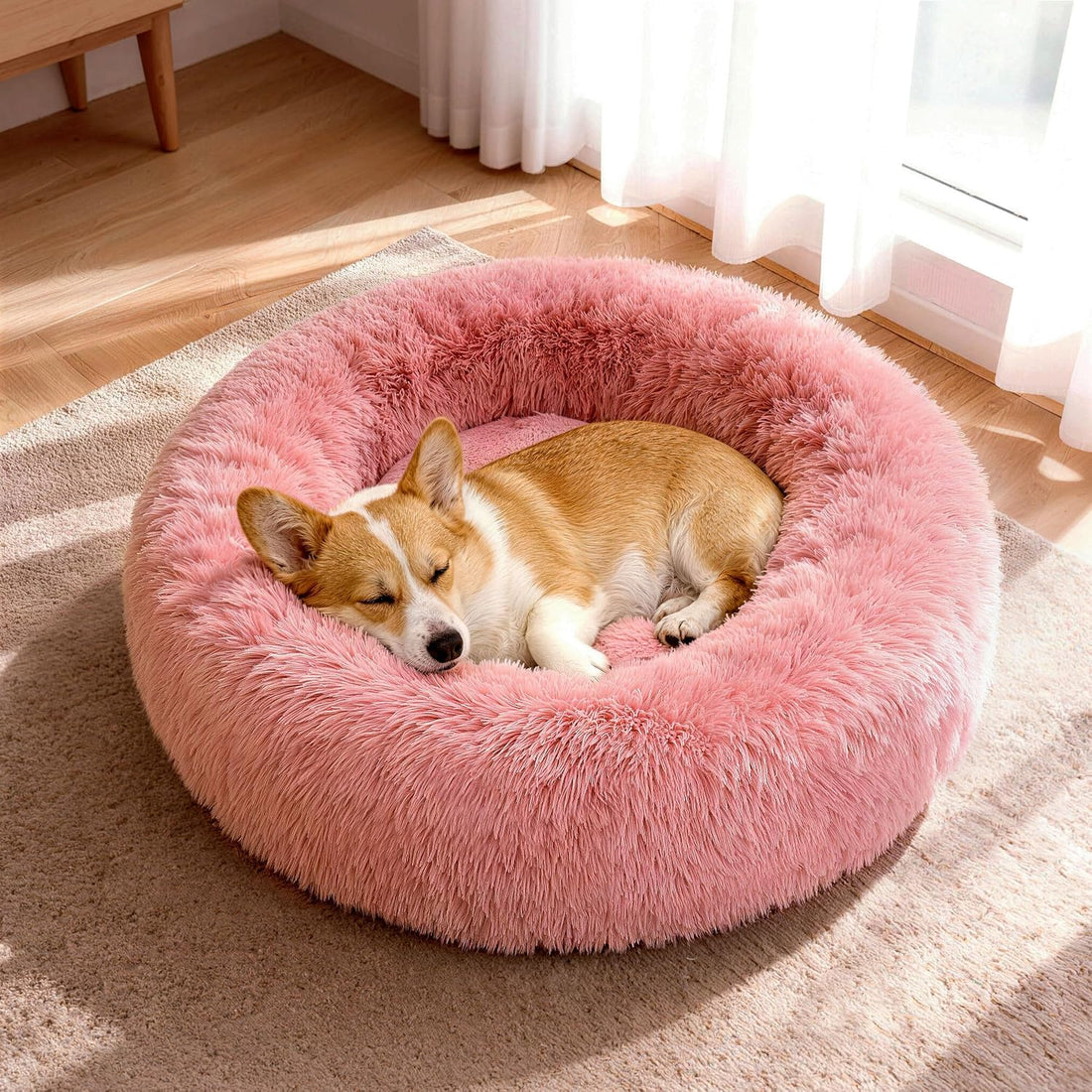 Donut Dog Bed Medium Size Dog, Round Cat Beds for Small Dogs